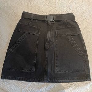 Topshop Black Denim Skirt
